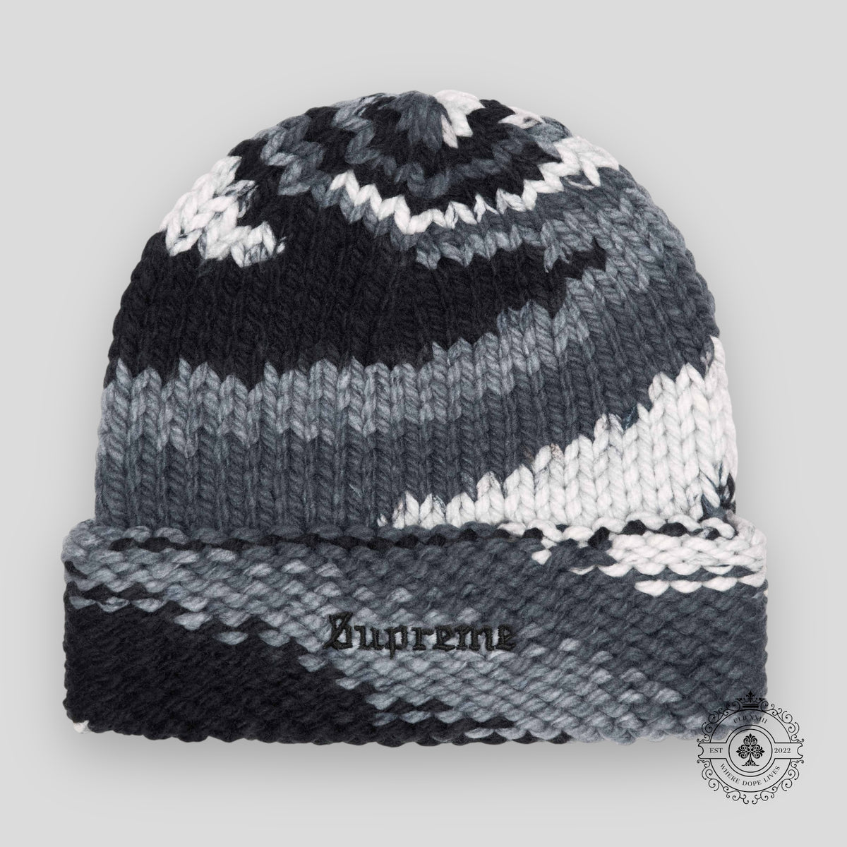 Supreme Gradient Space Dye Beanie in Black