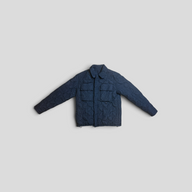 CLB XXIII navy blue Louis Vuitton monogram embossed padded jacket with two front chest pockets in polyamide fabric.