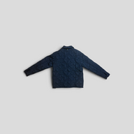 CLB XXIII navy blue Louis Vuitton monogram embossed padded jacket featuring a quilted polyamide design, back view.