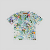 Louis Vuitton Print and Embroidered Flower Tee in Blue