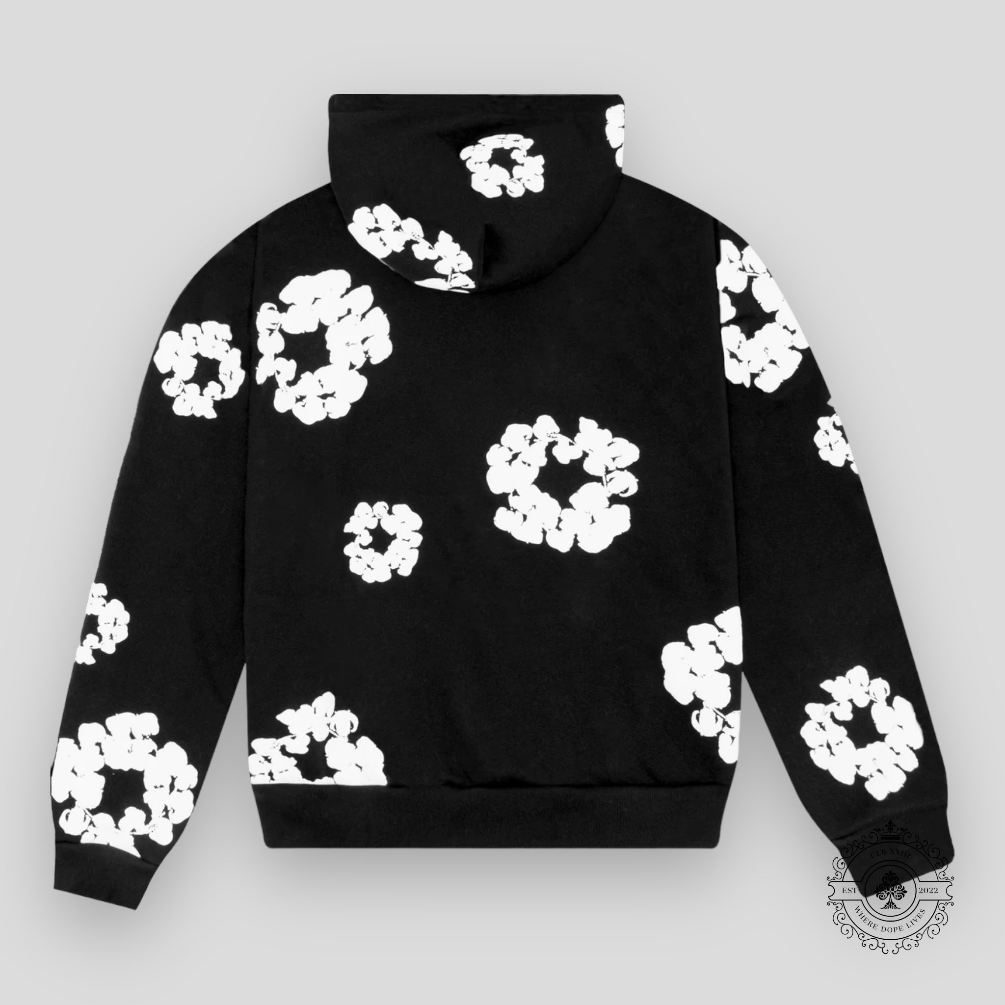 Denim Tears The Cotton Wreath Hoodie in Black