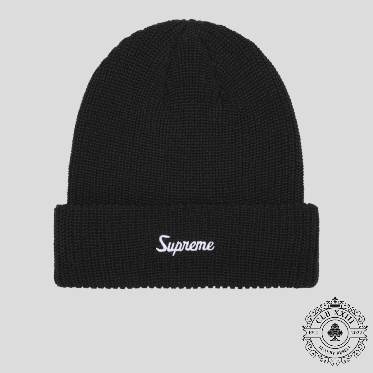 Supreme Loose Gauge Beanie in Black
