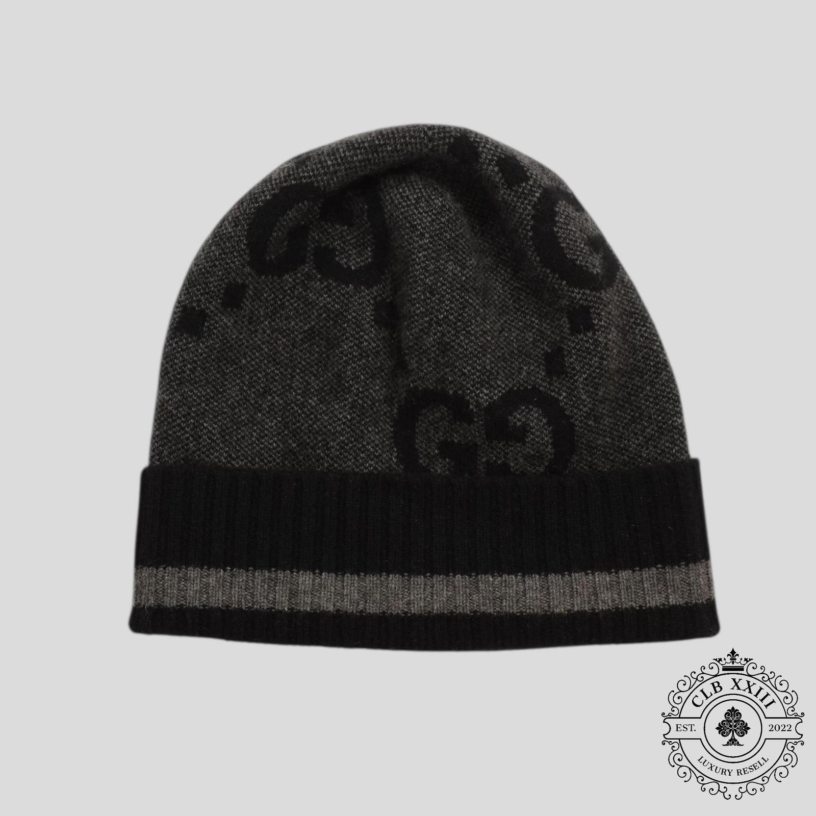 Gucci Cashmere Hat in Black/Grey