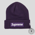 Supreme New Era Box Logo Beanie (FW23) in Dark Purple