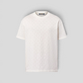 CLB XXIII Louis Vuitton milky white cotton t-shirt featuring a subtle tonal monogram fil coupe pattern