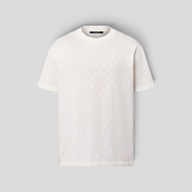 CLB XXIII Louis Vuitton milky white cotton t-shirt featuring a subtle tonal monogram fil coupe pattern