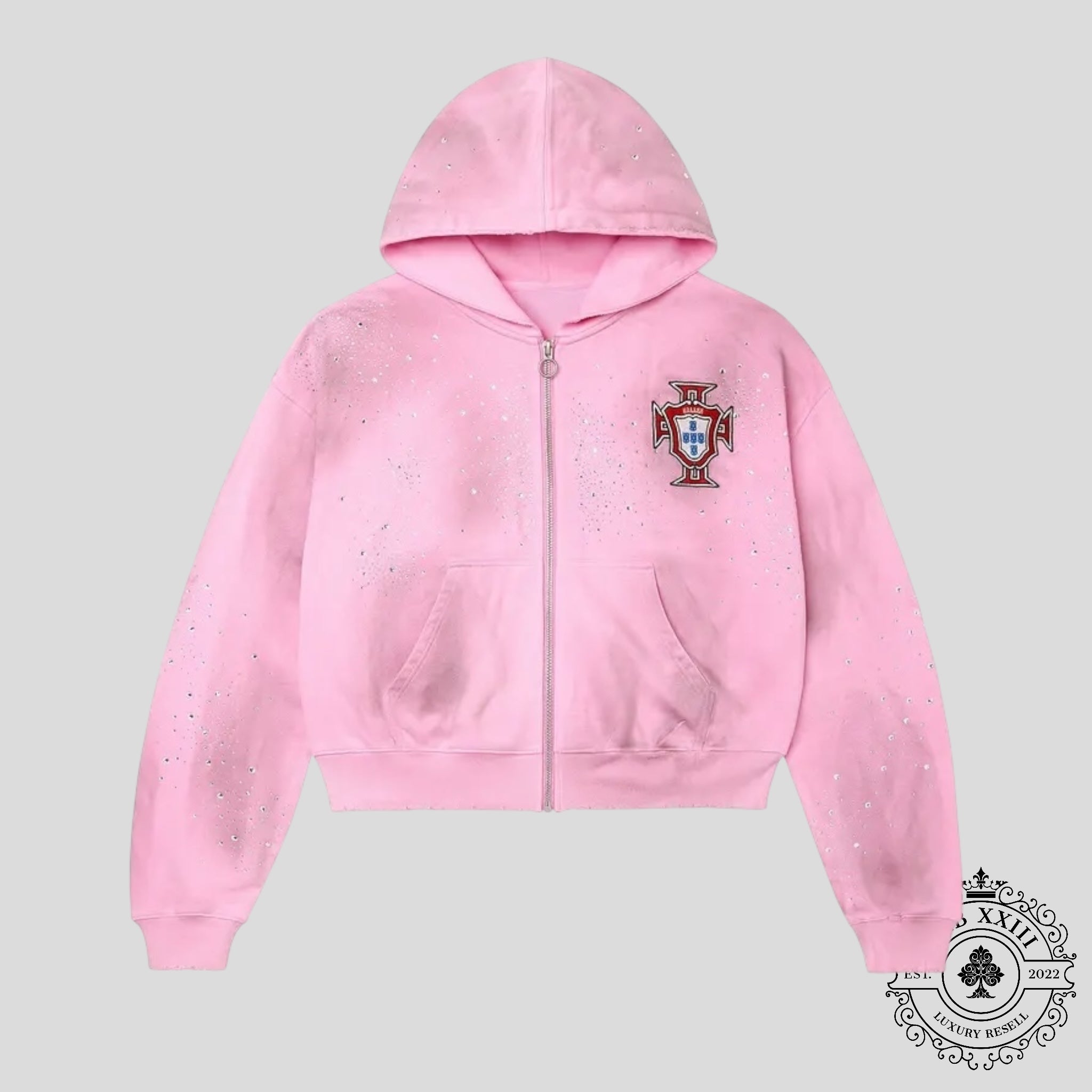 Vale Forever Venus Bling Zip Up Hoodie in Pink