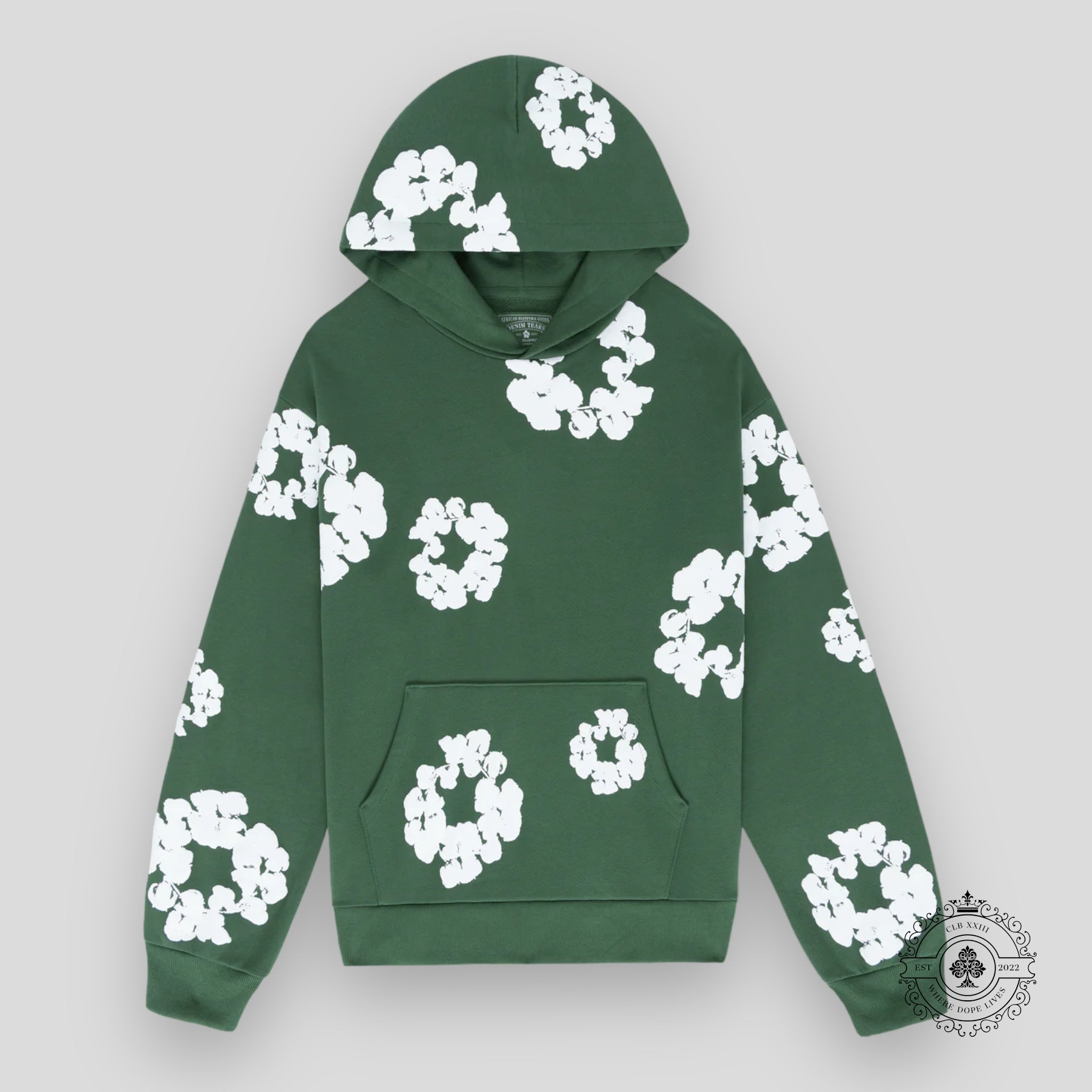 Denim Tears The Cotton Wreath Hoodie in Green