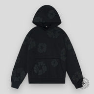 Denim Tears The Cotton Wreath Hoodie in Black Monochrome