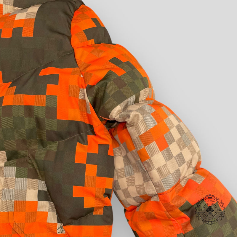 Louis Vuitton Orange Damoflage Puffer Jacket