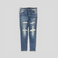 Amiri Slashed Jeans in Deep Classic Wash