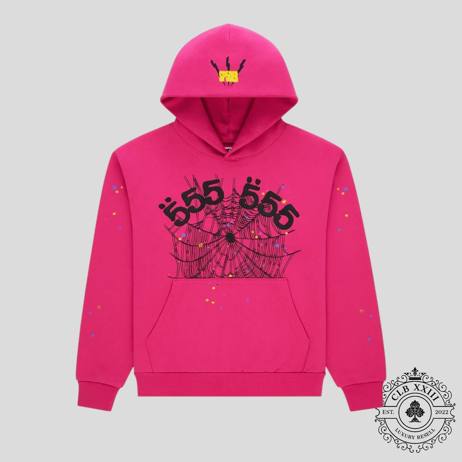 Sp5der Angel Number Hoodie in Pink