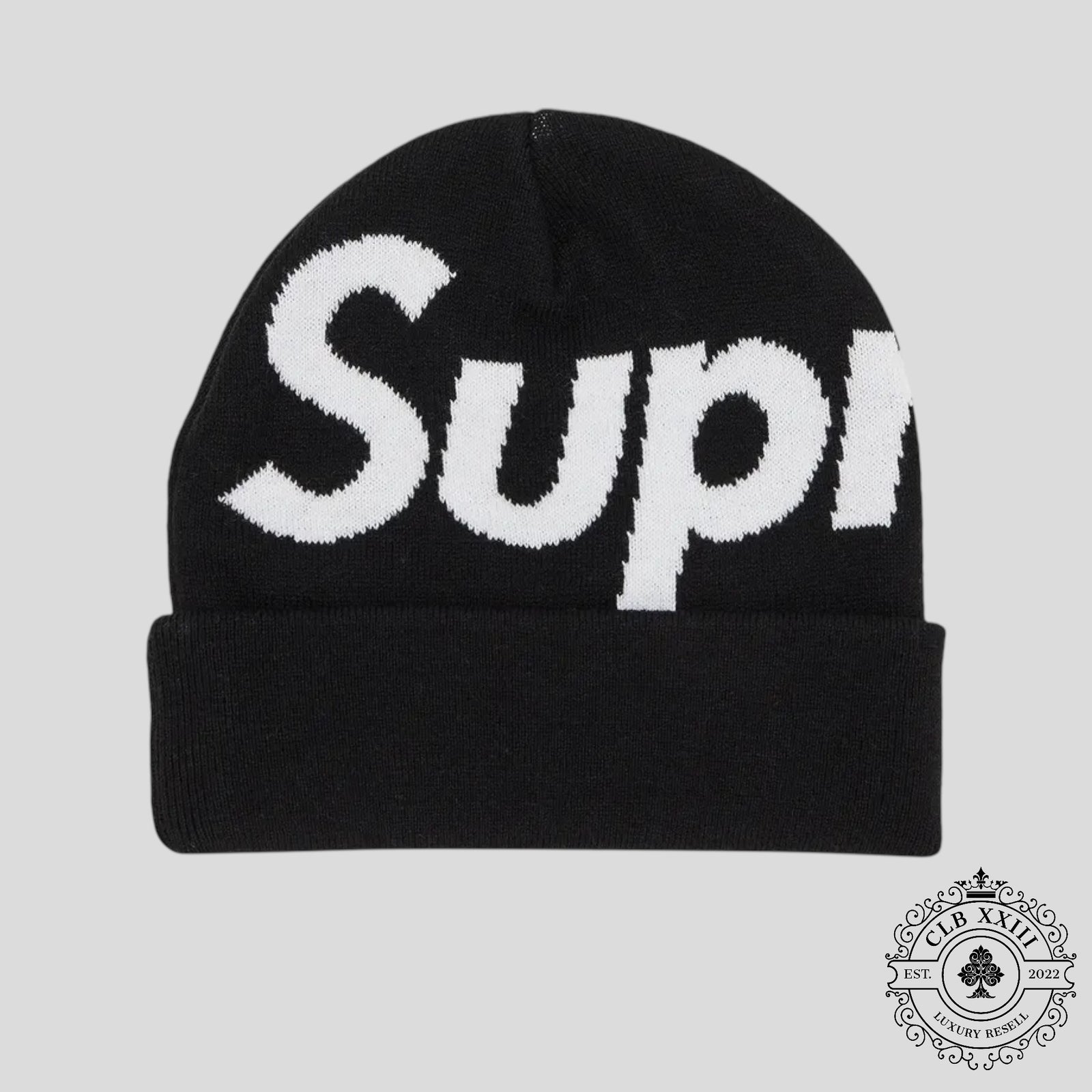 Supreme Big Logo Beanie (FW25) in Black