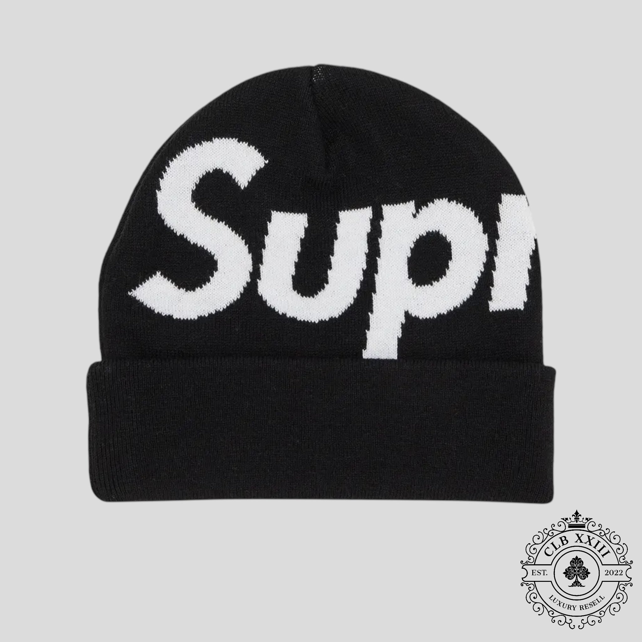 Supreme Big Logo Beanie (FW25) in Black