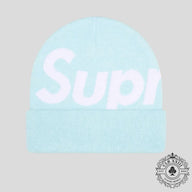 Supreme Big Logo Beanie (FW25) in Light Blue