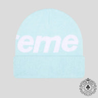 Supreme Big Logo Beanie (FW25) in Light Blue