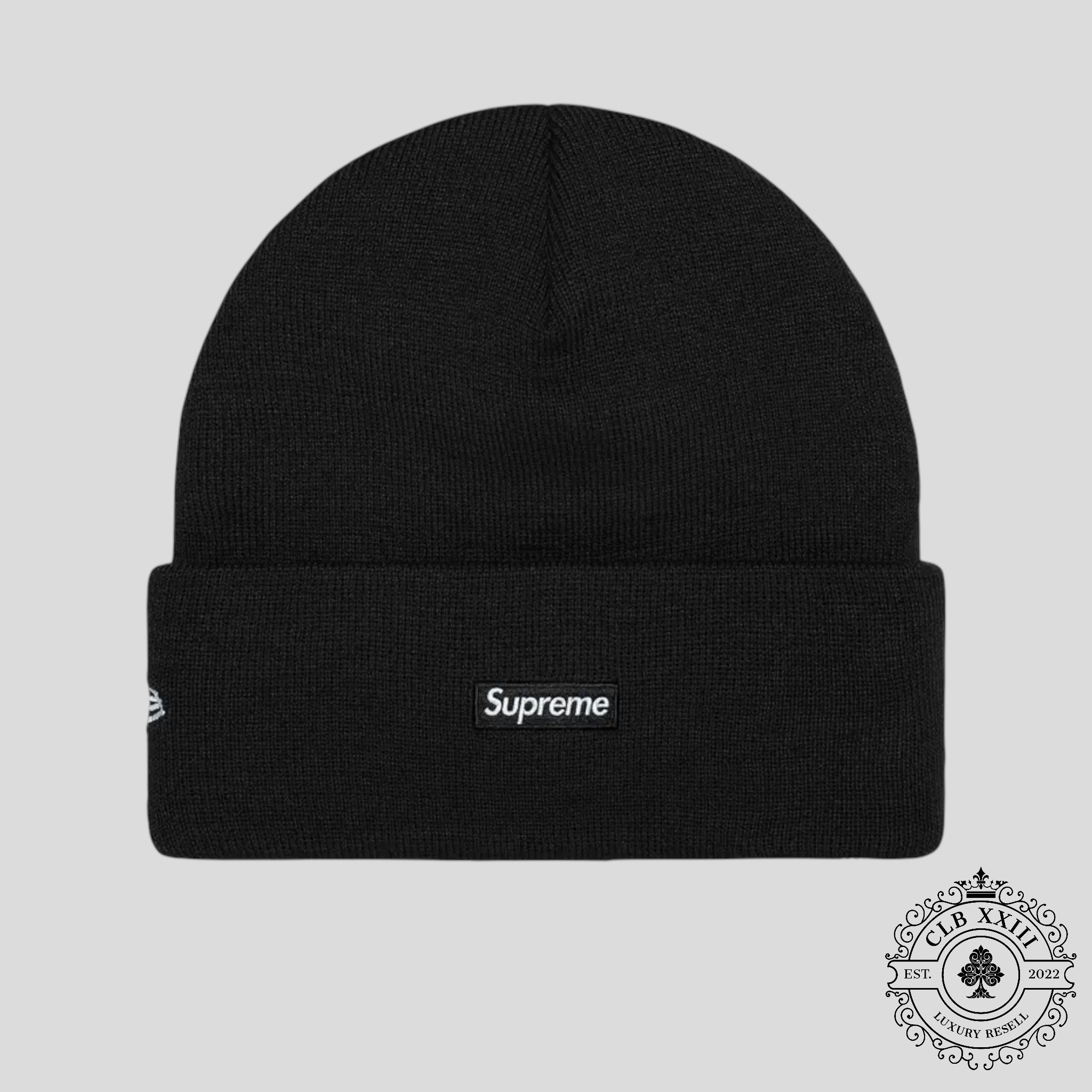 Supreme New Era Tribal S Logo Beanie in Black