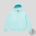 Supreme Repeat Script Zip Up Hooded Sweatshirt in Aqua