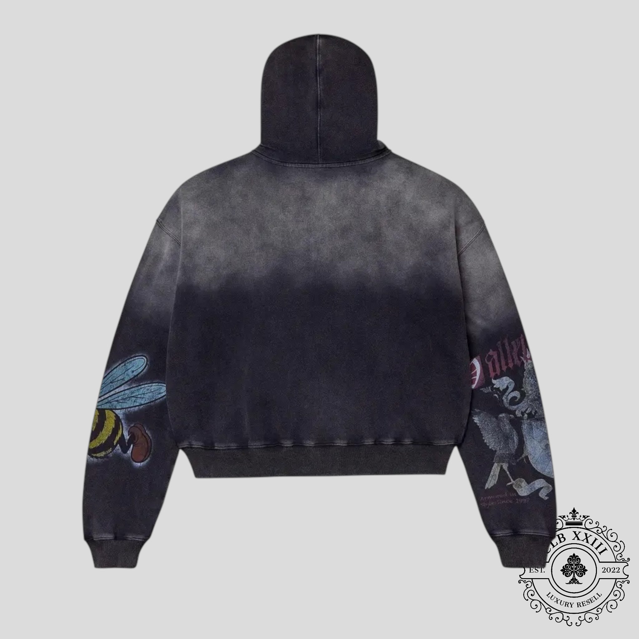 Vale Blasted Zip Up in Black