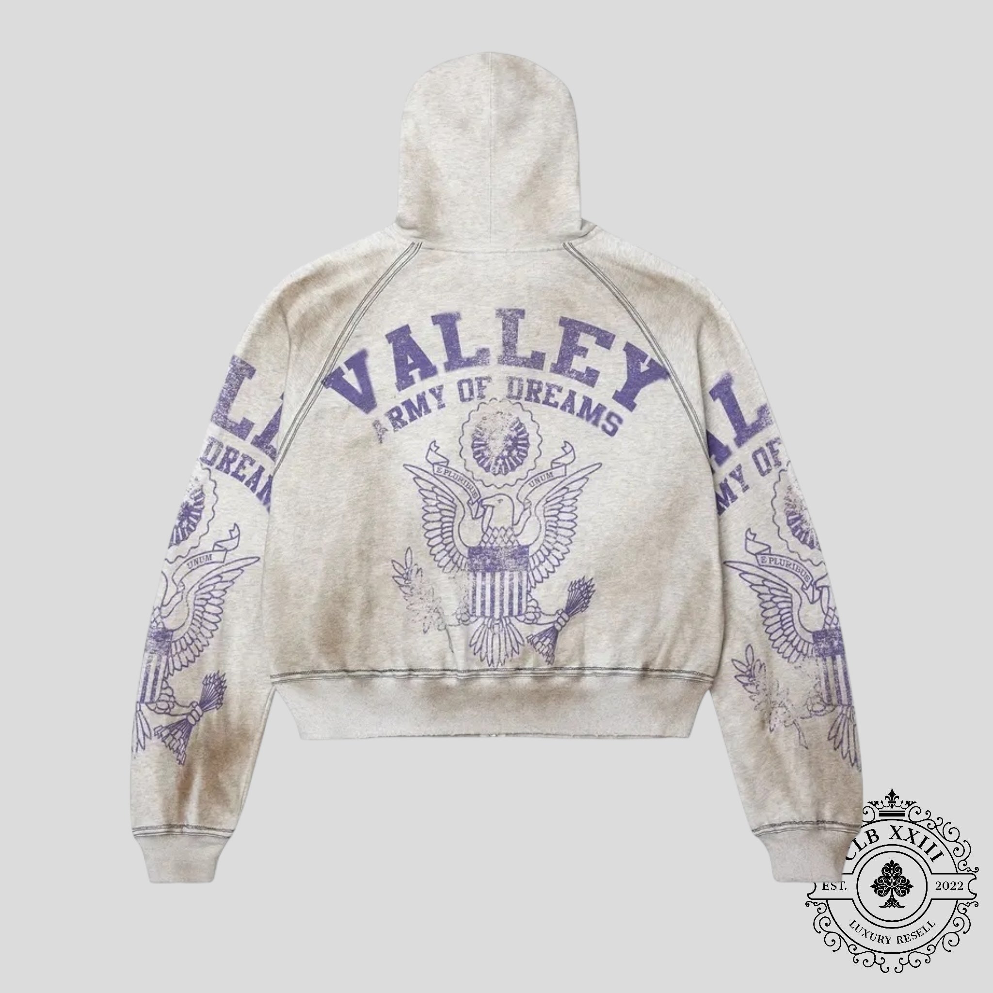 Vale Forever Army Zip Up in Heather Grey