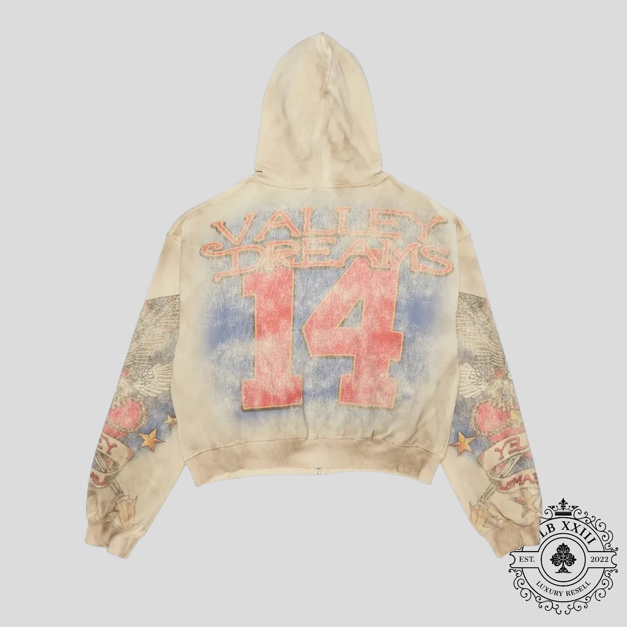 Vale Nostalgia Zip Up Hoodie in Tan