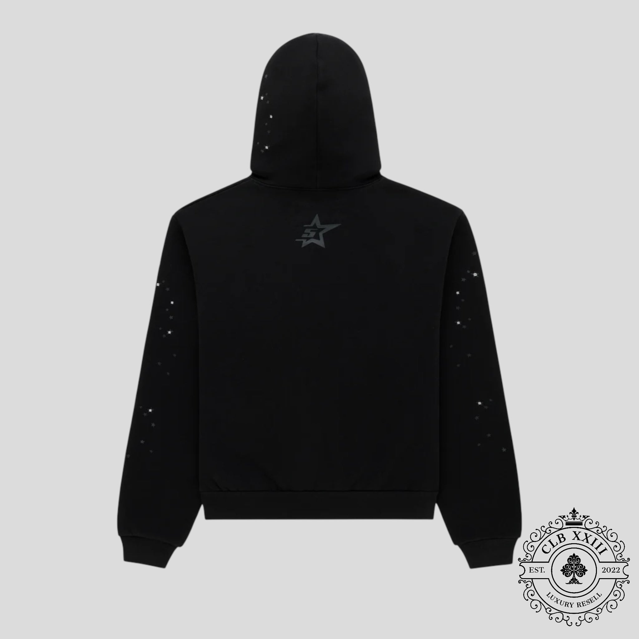 Sp5der Phantom Rhinestone Punk V2 Hoodie in Black