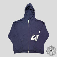 Godspeed OG Logo Zip Up Hoodie V2 in Navy