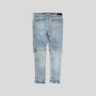 Amiri MX2 Brown Bandana Jeans in Clay Indigo