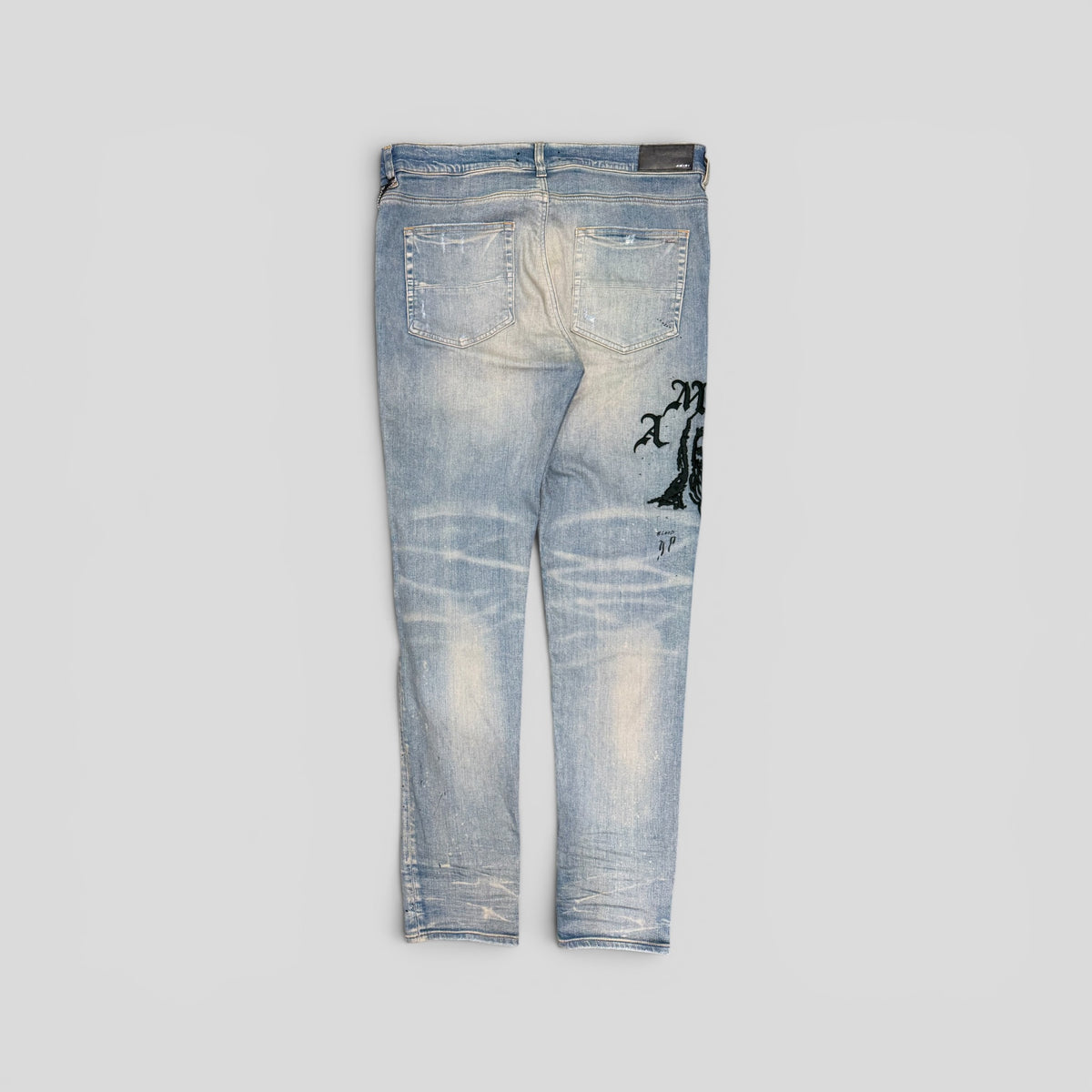 Amiri X Wes Lang Reaper Logo Jeans in Clay Indigo