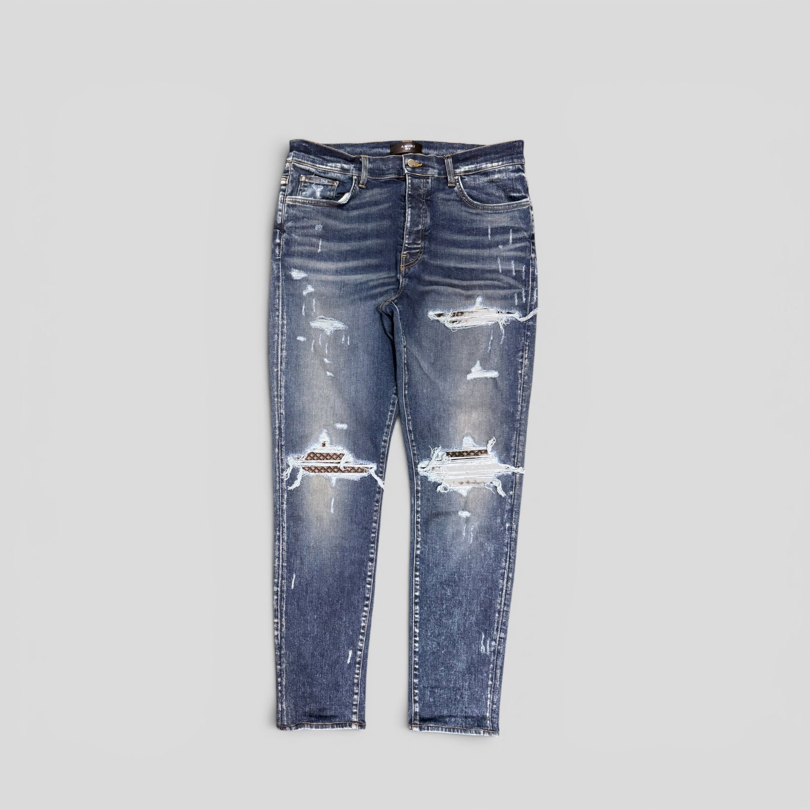 Amiri Quilted Leather Animation Jean in Classic Deep Indigo