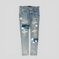 Amiri Hawaiian Star Art Patch Jeans in Clay Indigo