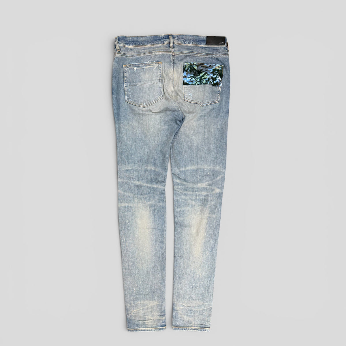 Amiri Hawaiian Star Art Patch Jeans in Clay Indigo