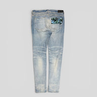 Amiri Hawaiian Star Art Patch Jeans in Clay Indigo