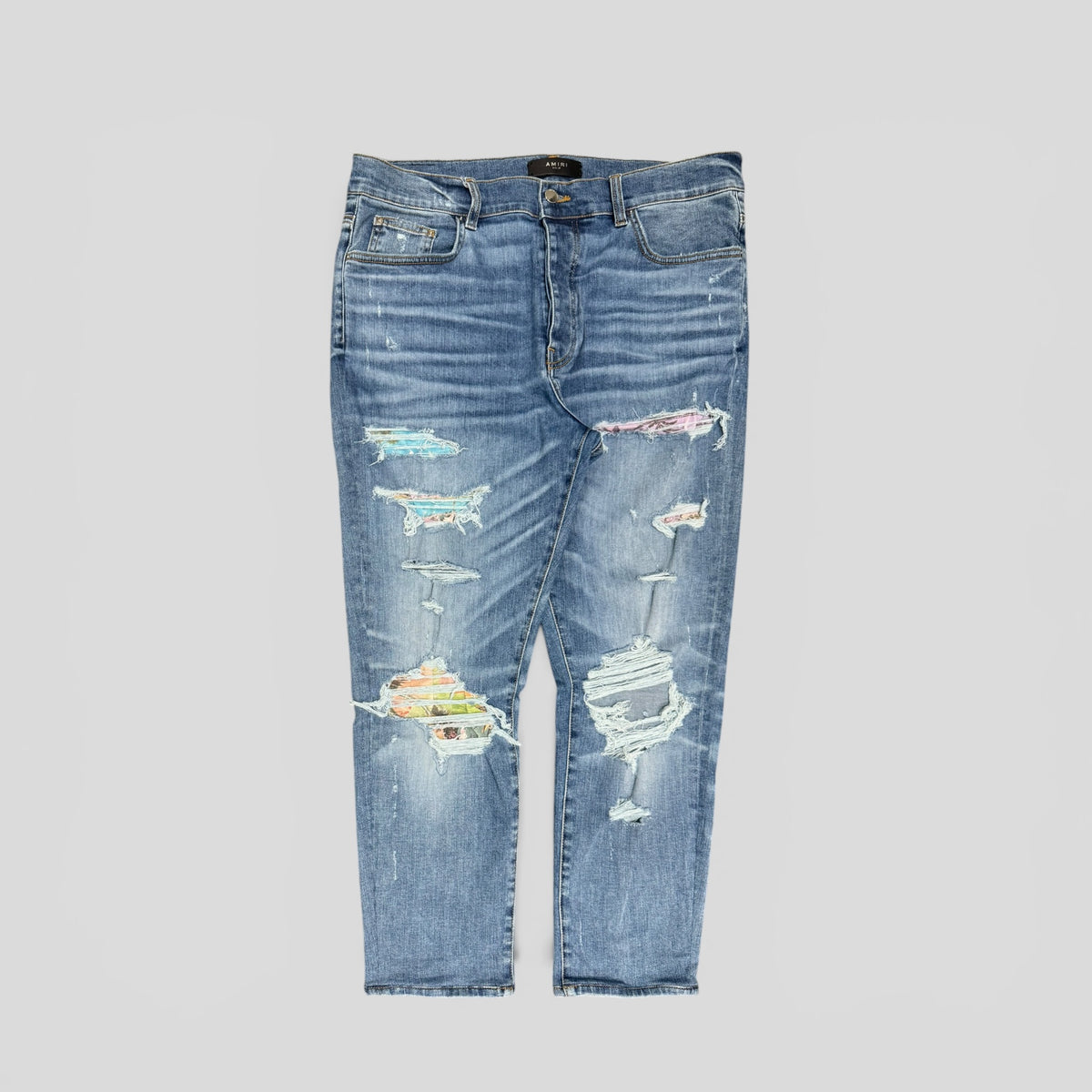 Amiri Palm Tree Patch Jeans in Indigo