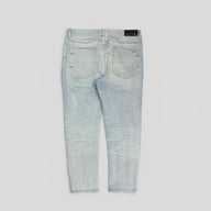 Amiri Watercolor Patch Jeans in Light Wash/Multicolor