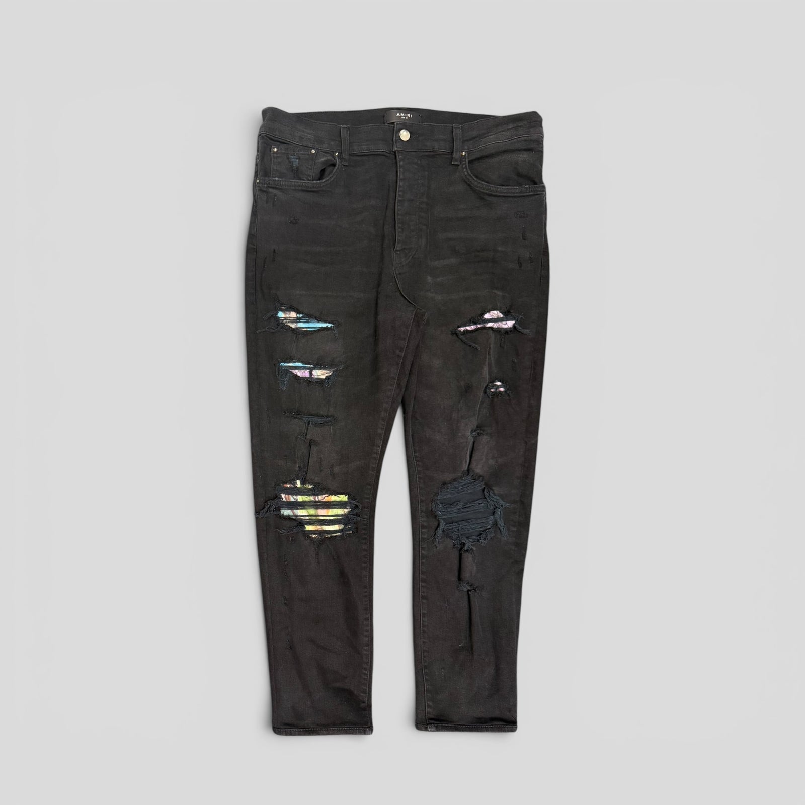 Amiri Palm Tree Patch Jeans in Black