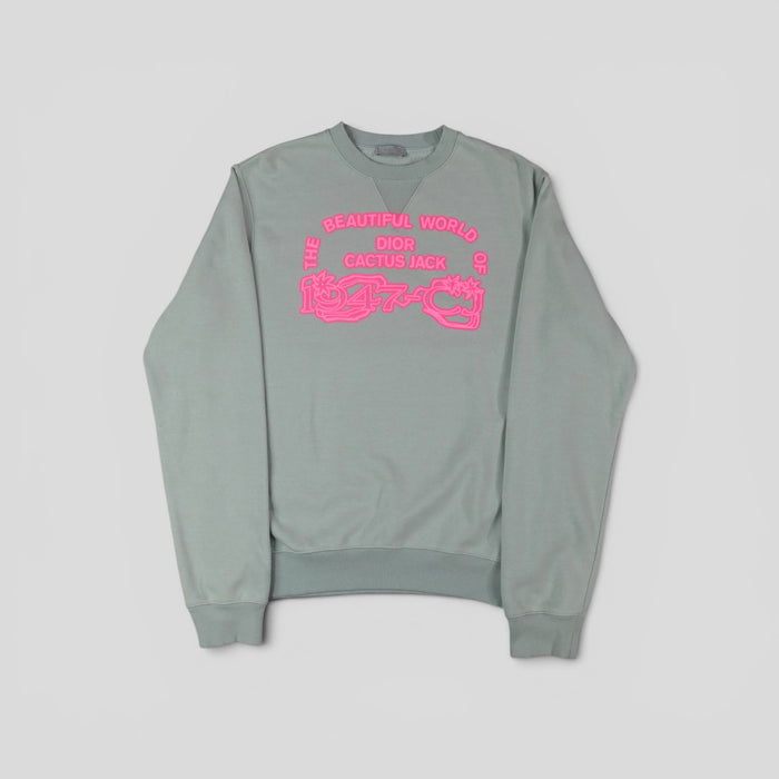 Dior X Cactus Jack Crewneck in Green / Pink