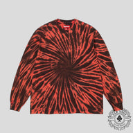 Supreme Small Box Logo Tie Dye Long Sleeve Tee in Red
