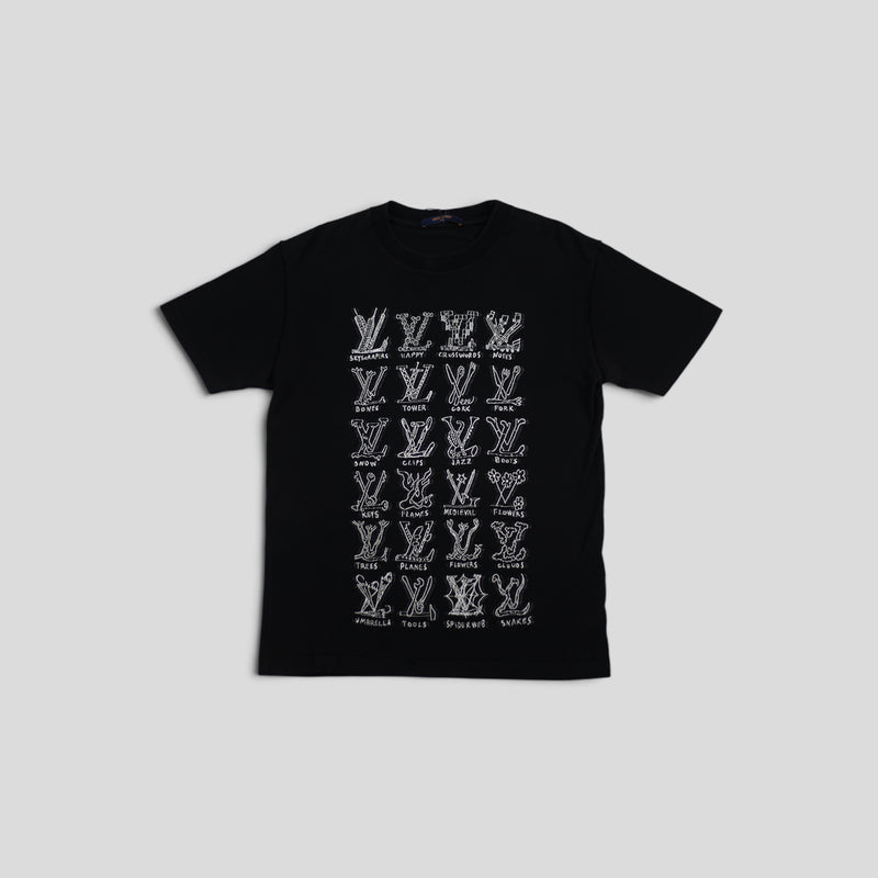 Louis Vuitton Cartoon Logos T-Shirt in Black