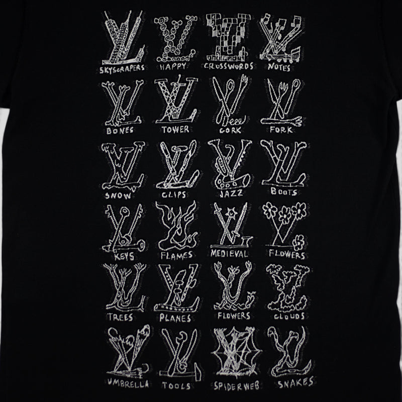 Louis Vuitton Cartoon Logos T-Shirt in Black