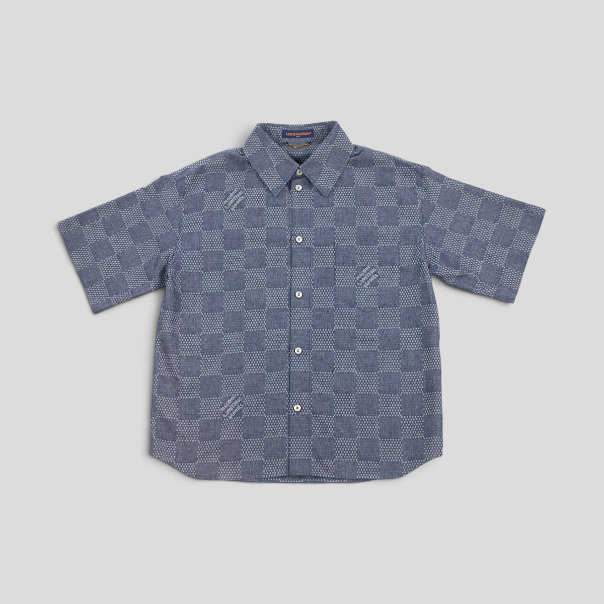Louis Vuitton Damier Chambray Denim Shirt in Blue