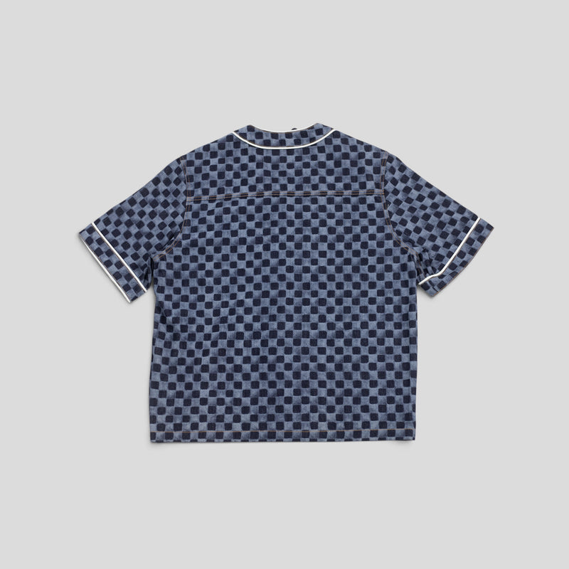 Louis Vuitton Damier Denim Baseball Shirt in Blue