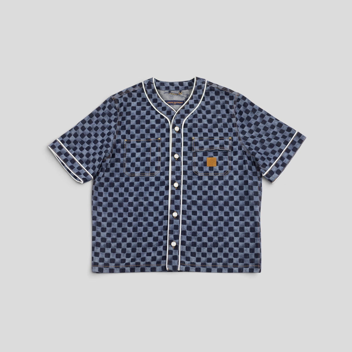 Louis Vuitton Damier Denim Baseball Shirt in Blue