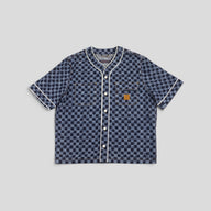 Louis Vuitton Damier Denim Baseball Shirt in Blue