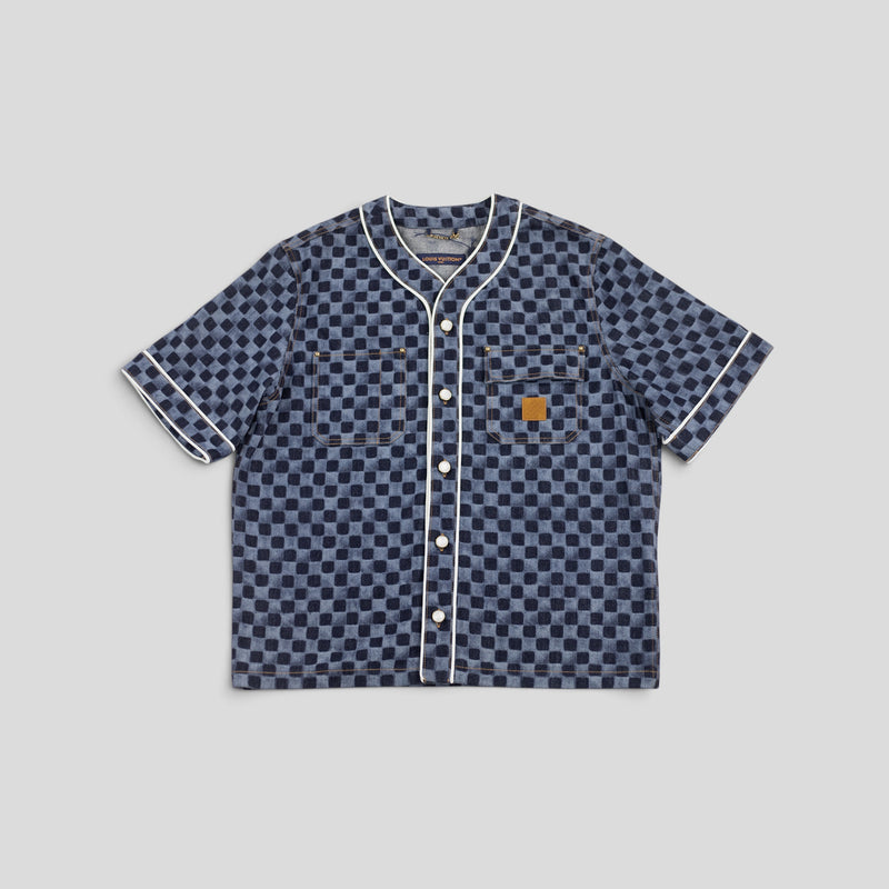 Louis Vuitton Damier Denim Baseball Shirt in Blue