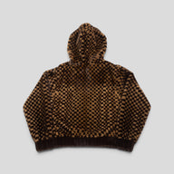 Louis Vuitton Damier Intarsia Mink Zipped Hoodie in Brown