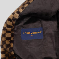 Louis Vuitton Damier Intarsia Mink Zipped Hoodie in Brown