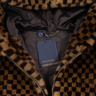 Louis Vuitton Damier Intarsia Mink Zipped Hoodie in Brown