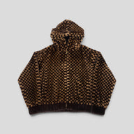 Louis Vuitton Damier Intarsia Mink Zipped Hoodie in Brown