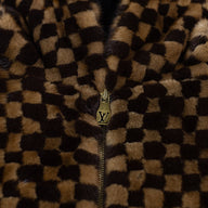 Louis Vuitton Damier Intarsia Mink Zipped Hoodie in Brown